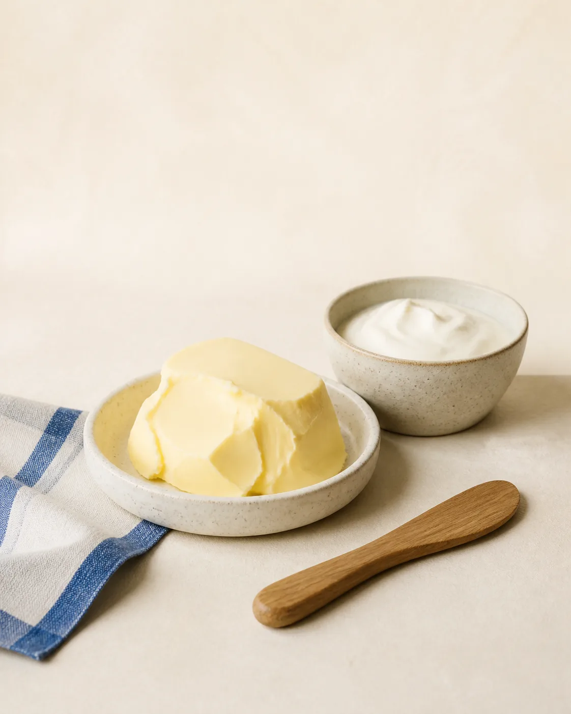 Tereyağı ve kaymak ürün grubunu temsil eden sunum
